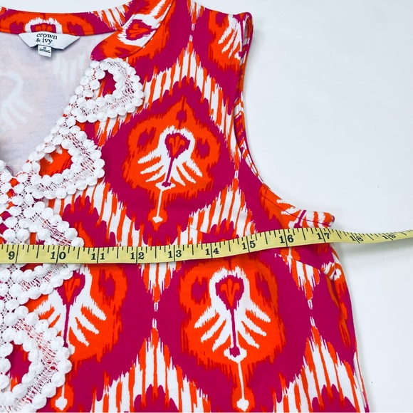 NWOT Crown & Ivy Pink/Orange Pull Over Sleeveless Dress S - Picture 7 of 9